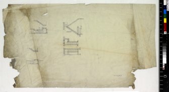 Sections and elevations of a staircase.