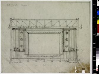 Drawing showing cross section of stage, Regal Cinema, West Calder.