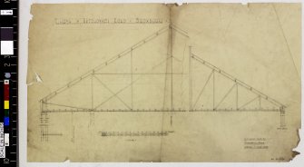 Section showing roof trusses.