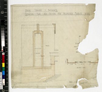 Elevation, plan and section for proposed faience work.
