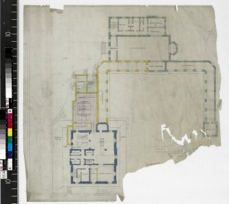 Site plan of existing chapel showing additions of future building.