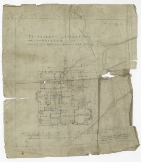Plan of medical inspection room at University of Edinburgh Physical Education Department, 46 Pleasance.