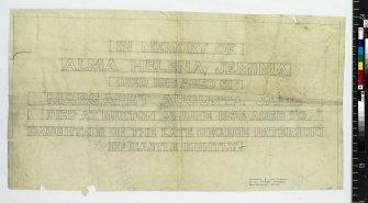 Memorial stone plans for the "DAUGHTERS OF THE LATE GEORGE PATERSON OF CASTLE HUNTLY"