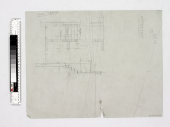 Plan and section showing door to court yard.