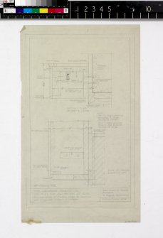 Details of curtain boxes to bedroom and livingroom windows in cottages.