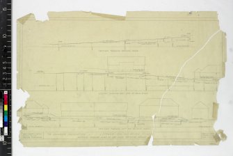 Sections through lines of roads showing sewers.