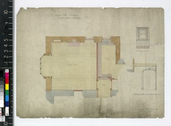 Floor plans and elevation of archway.
