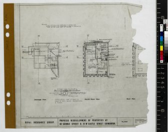 Drainage plan and fourth floor plan.