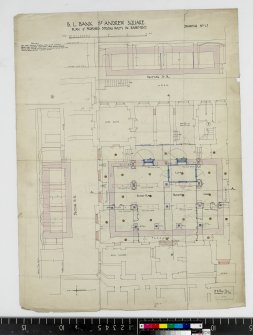 Plan of strong room in basement.