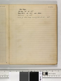 Notebook title 'OW 1953, 1954' containing notes from Old Windsor and Mote of Urr. Stone ridges.