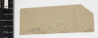 Small pencil drawn plan on tracing paper of a quadrant of excavation area title 'Level "C"'