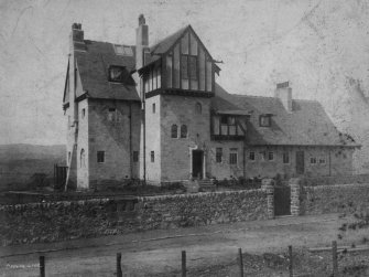 Original photograph annotated on reverse 'Rowantreehill, Kilmacolm.  The property of W. Forrest Salmon Esq. (View from East.)
Signed 'James Salmon & Son Architects' and 'Annan 14682'.