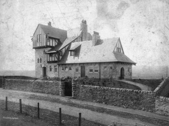 Original photograph annotated on reverse 'Rowantreehill, Kilmacolm.  The property of W. Forrest Salmon Esq. (View from North East)'.
Signed 'James Salmon & Son Architects' and 'Annan 14683'.
