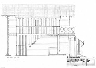 Copy of drawing of  North West elevation of cottage