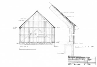Copy of drawing of cross section of shed NW of Swiss Cottage