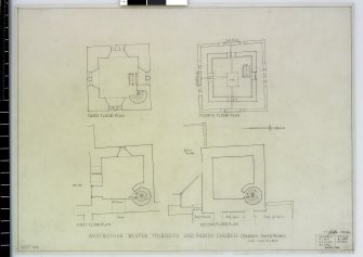 1st, 2nd, 3rd & 4th floor plans
Anstruther Wester Parish Church & Tolbooth
Delt. M.J.Bett (Dundee)
Measured by M.J.Bett, N.H.Cullen, W.H.Small
August 1946