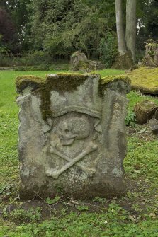 View of grave slab