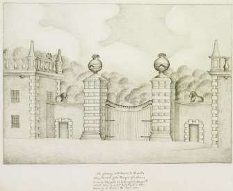 Digital image of perspective drawing of gateway.