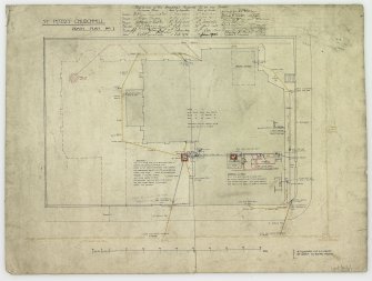 Digital copy of drawing showing drain plan.