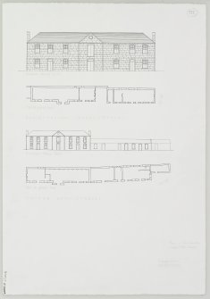 Digital copy of drawing of plans and N elevations of stables at Craigmarloch and Shirva.