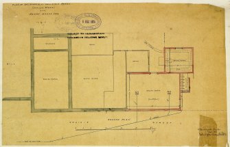 Digital copy of plan of Dye House for H.Boase.
Recto: Plan, Section and Elevation of drainage plan.
