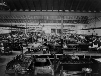 Edinburgh, 2-4 Restalrig Drive, Munrospun Factory, interior.
View of women at work.