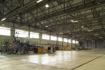 Interior. Type C aircraft hangar with Tornado aircraft under repair.