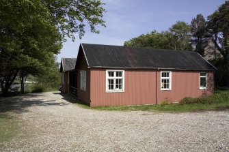 View of outhouse from S