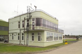 View.  1938 design control tower/watch office with meteorological section from SE.