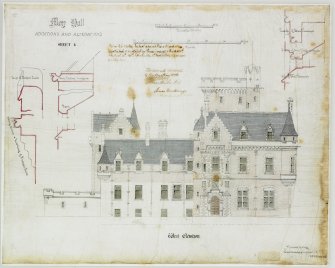 Drawing showing West elevation with additions and alterations
(Alexander Ross) 9 Union Street, Inverness 1872