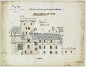 Drawing showing  East elevation of Moy Hall with additions and alterations
(Alexander Ross) 9 Union Street, Inverness 1872