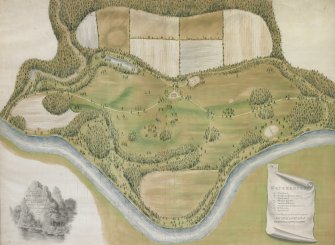 Copy of framed and glazed Estate Map showing Easter Elchies house and Macallan Estate by Thomas White, 1789.
Insc: "A Design for the improvement of Easter Elchies...by T White 1789"