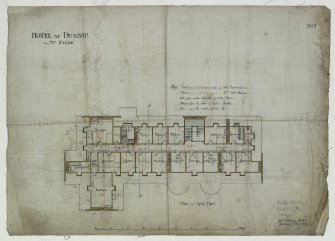 Digital image of drawing showing plan of attic floor.
Titled: 'Hotel At Dunbar For Mrs. Fleck'.
Insc: 'No.5'.   '94 George Street   Edinburgh   Nov. 1895'.
