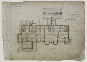 Digital image of drawing showing plan of first floor.
Titled: 'Hotel At Dunbar For Mrs. Fleck'.
Insc: 'No.3'.   '94 George Street   Edinburgh   Nov. 1895'.
