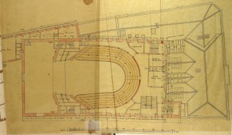 Plan of floor above ground floor, Theatre and Music Hall, Cowcadden.