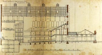 Plan of longitiudal sections, Theatre and Music Hall, Cowcadden.