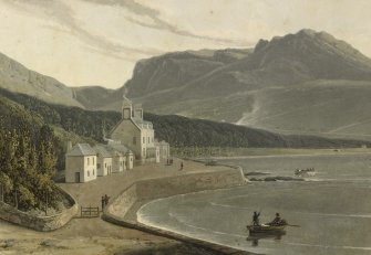 Balmacara House.
Engraving depicting a general view of Balmacara House.
Insc: 'Balmacarro House. Loch-Alsh. Roshire.'