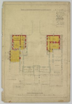Drawing showing plan of principal floor.
Titled: 'Plan of proposed additions to Moy Hall'.