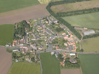 Oblique aerial view centred on Kingsbarns  village, taken from the WSW.