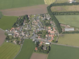 Oblique aerial view centred on Kingsbarns village, taken from the SW.