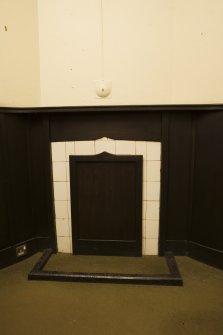 Interior. Detail of vestry fireplace