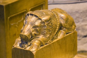 Interior. Choir stall carving. Detail