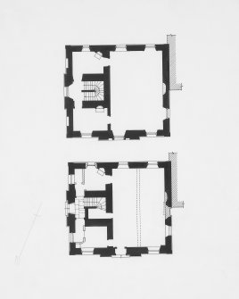 Digital image of drawing showing floor plans.