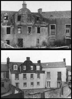 Dysart, 1-3 McDouall Stuart Place.
Composite of photographs showing building before and after restoration.