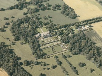 General oblique aerial view centred on the country house and policies, taken from the S.