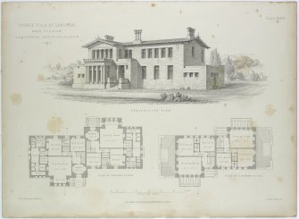 Digital image of engraving, inscribed 'Double Villa at Langside, near Glasgow'.