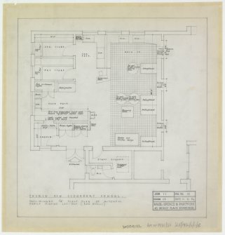 Plan of kitchen family service lay-out.