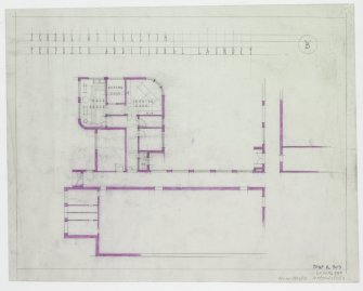 Floor plan of hall and additional laundry.