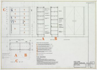 Stables (Block A).
Detail of tack lockers on levels 2 and 3.