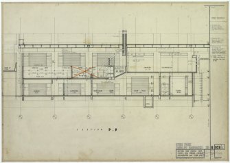 Other Ranks' Mess (Block B).
Section through shoeing shop, forges, coal storage, and changing accommodation on level 2.